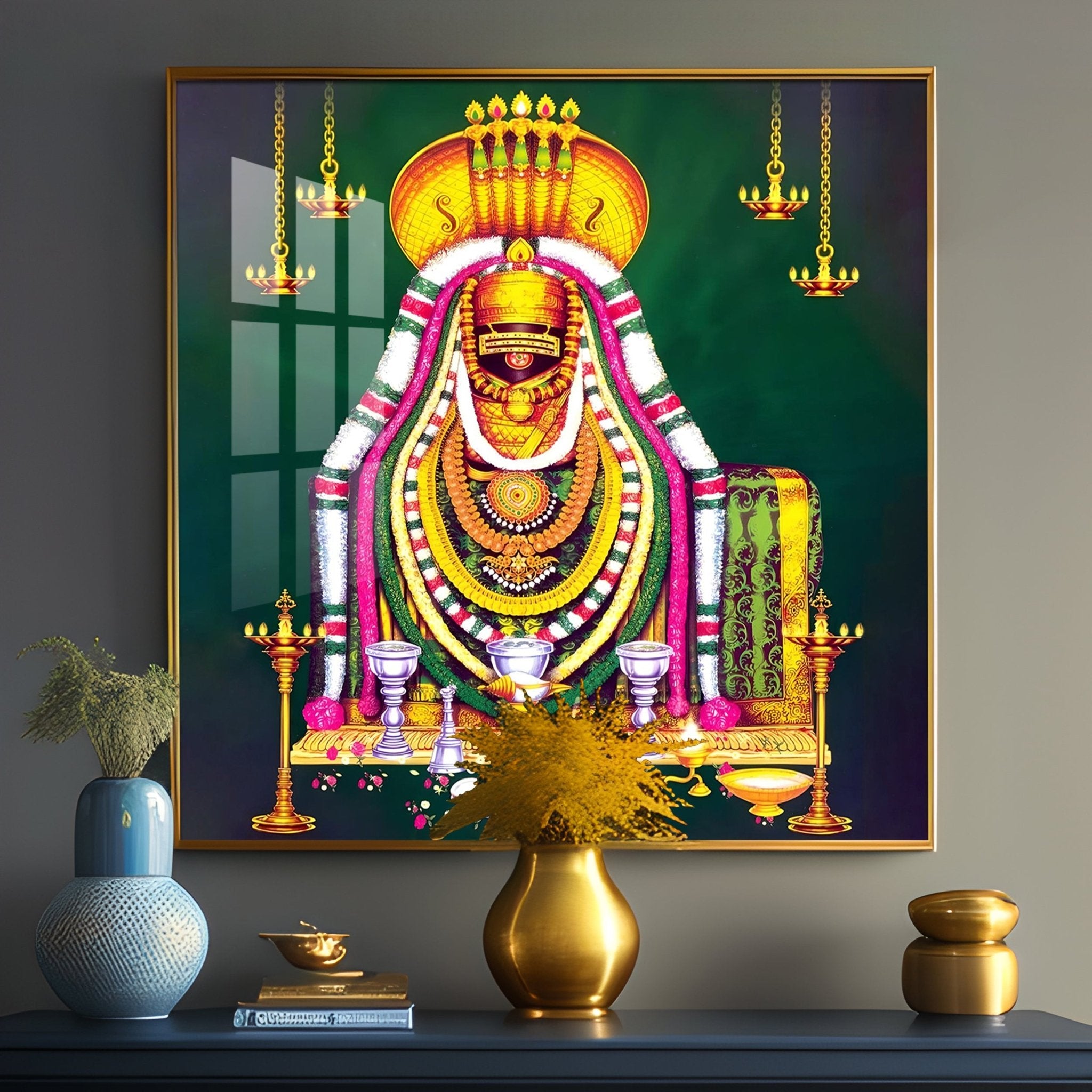 Tiruvannamalai Arulmigu Annamalaiyar Premium Acrylic Square Wall Art - The Next Decor