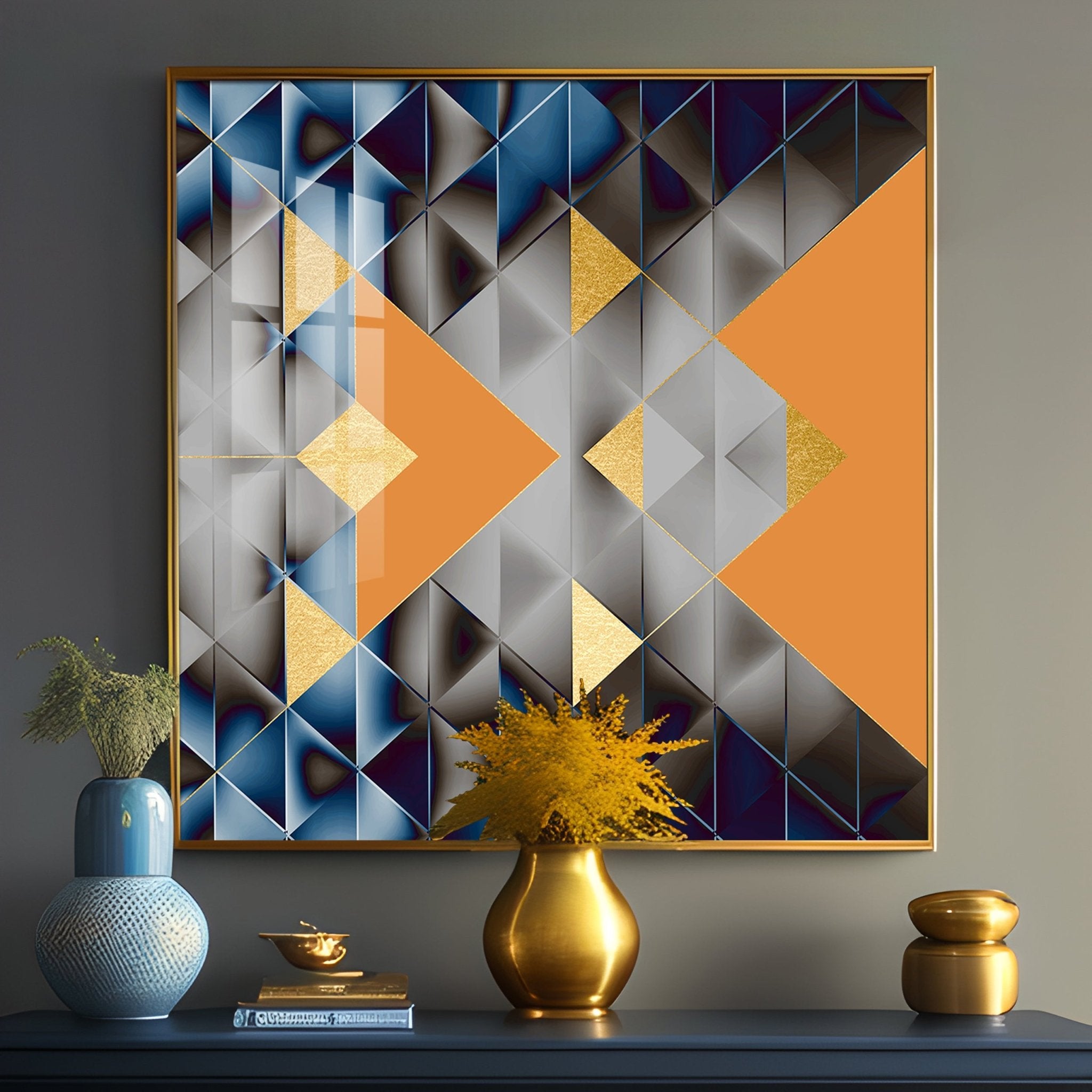 Watercolor Block Geometric Premium Acrylic Square Wall Art - The Next Decor