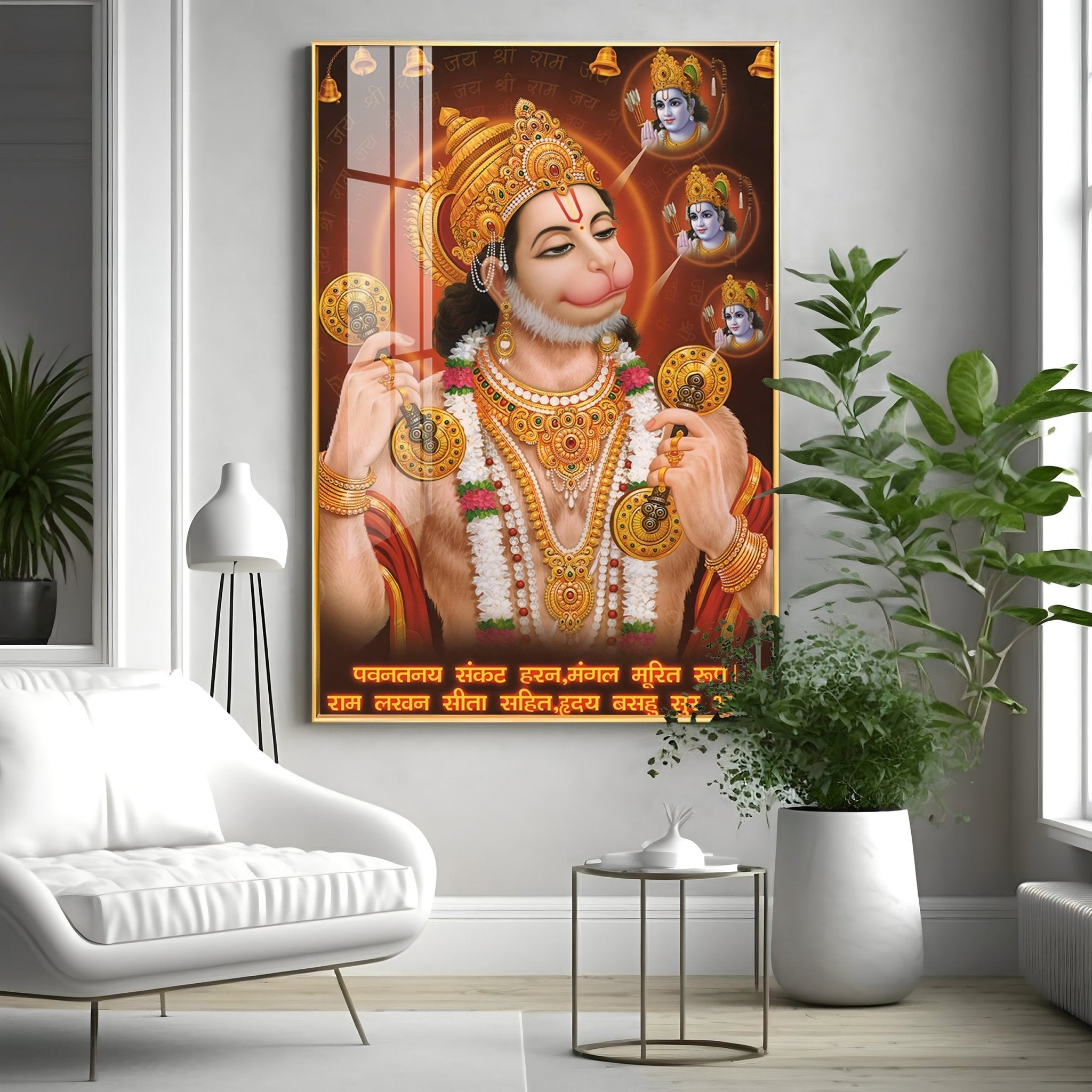 Wisdom of Hanuman Premium Vertical Acrylic Wall Art - The Next Decor