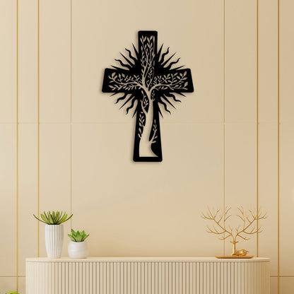 Christian Cross Symbol Metal Wall Art