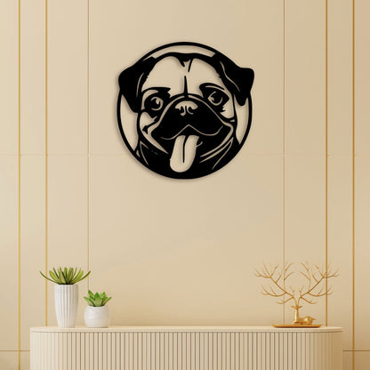 Pug Face Metal Wall Art 1