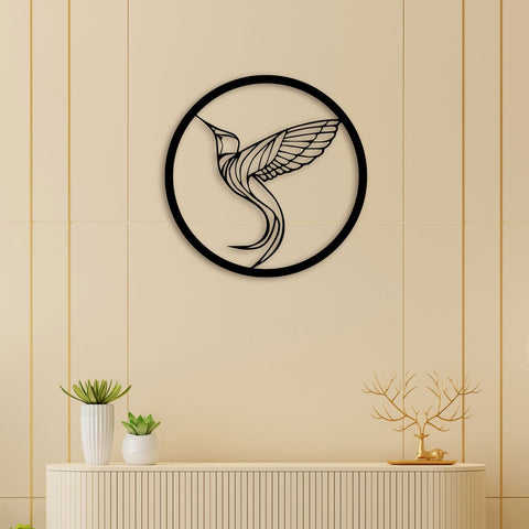 Bird In Circle Metal Wall Art