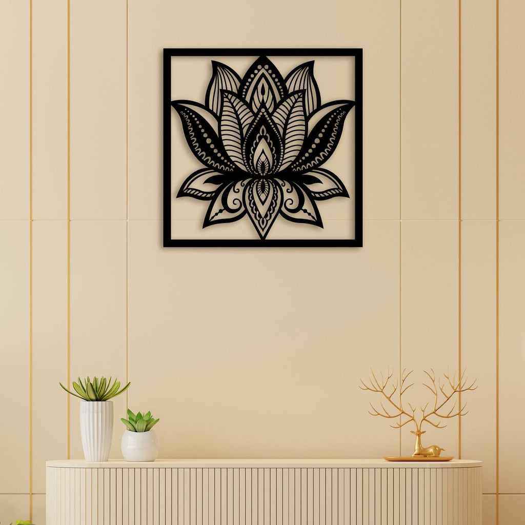 Attractive Lotus Metal Wall Art