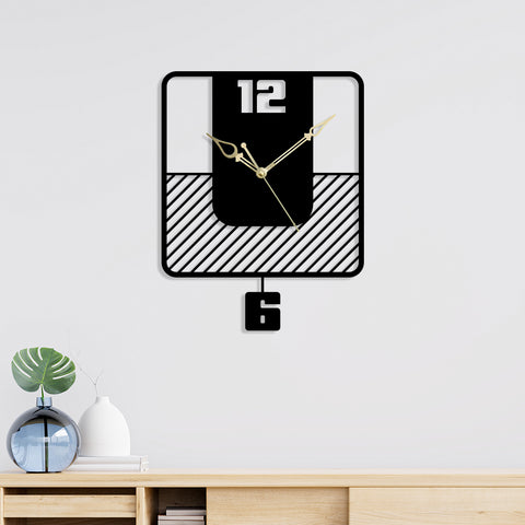 Cross Lines Metal Wall Clock
