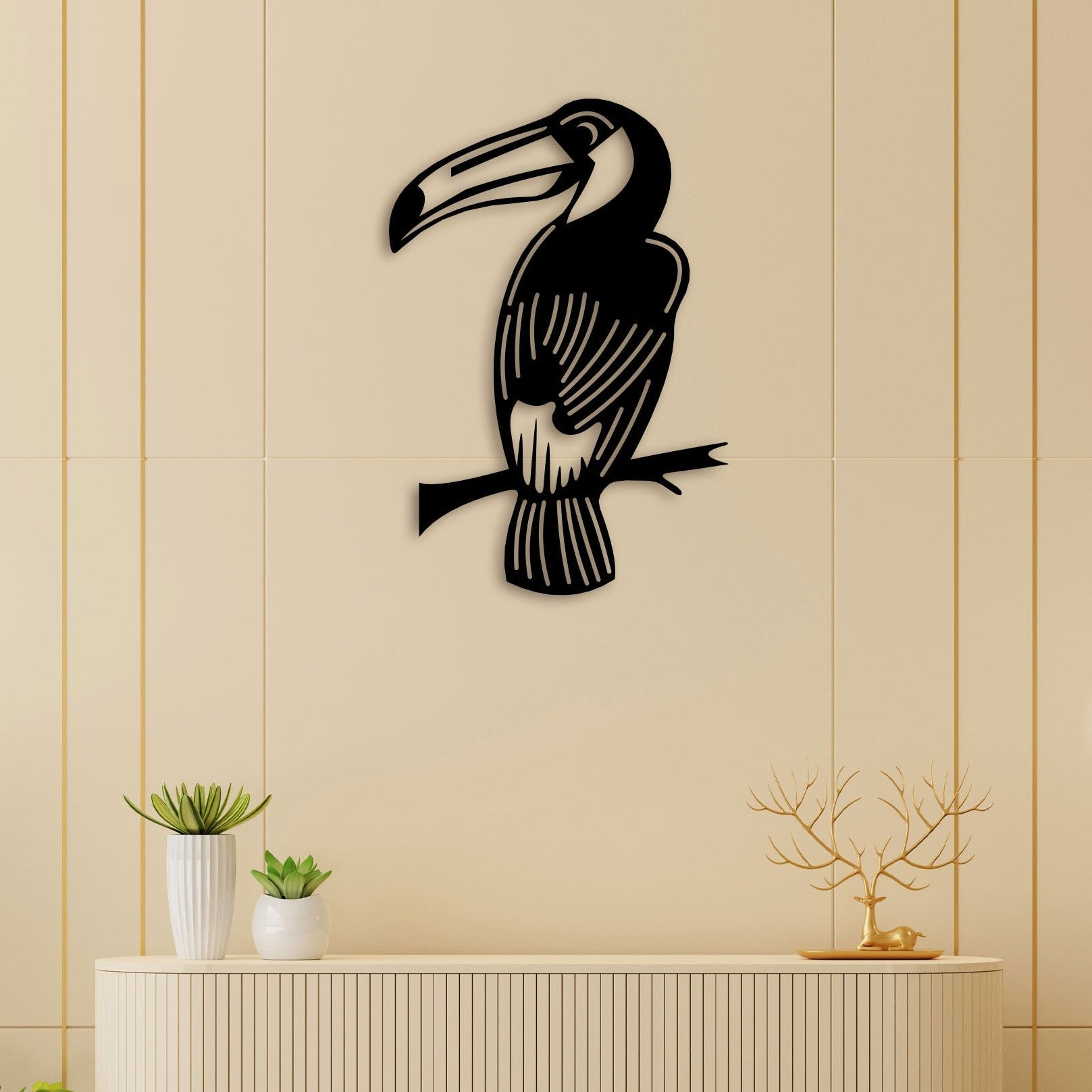 Bird on Branch Metal Wall Art 1