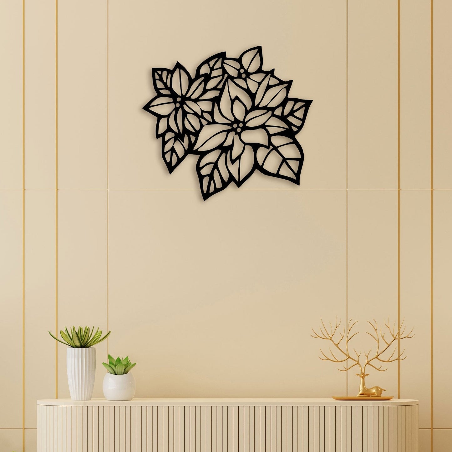 Minimal Flower Metal Wall Art 1