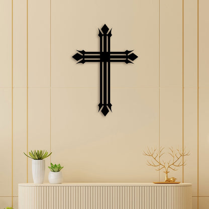 Elegant Christian Cross Metal Wall Art