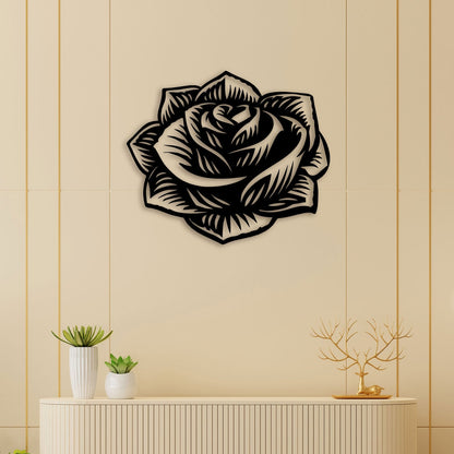 Eleagnt Rose Metal Wall Art