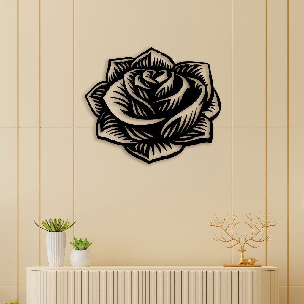 Eleagnt Rose Metal Wall Art