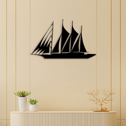 Ship on Sea Metal Wall Art