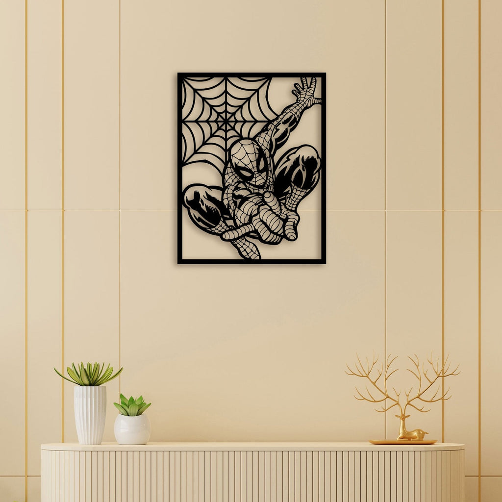 Spider Man with Nest Metal Wall Art