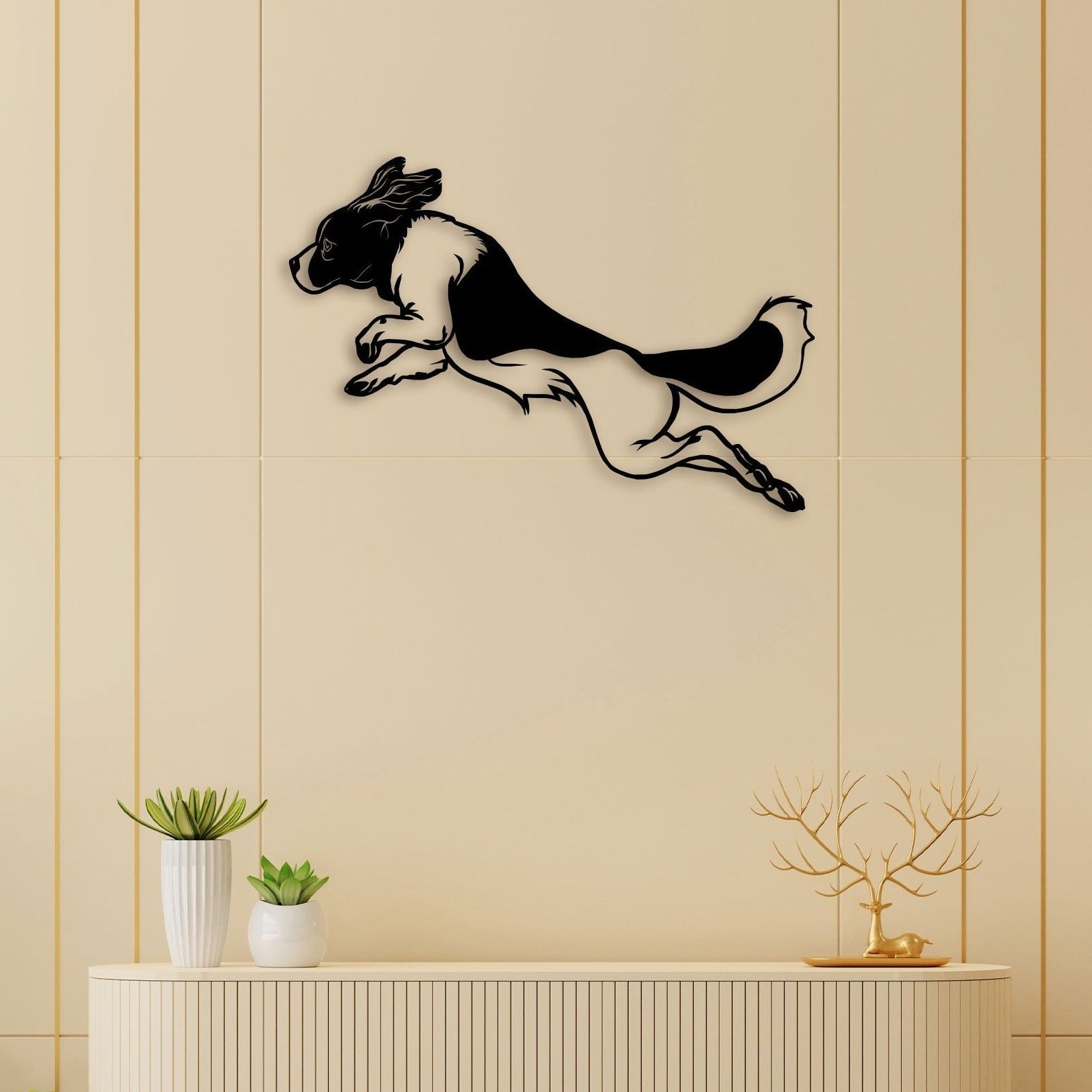 Jumping Dog Metal Wall Art 