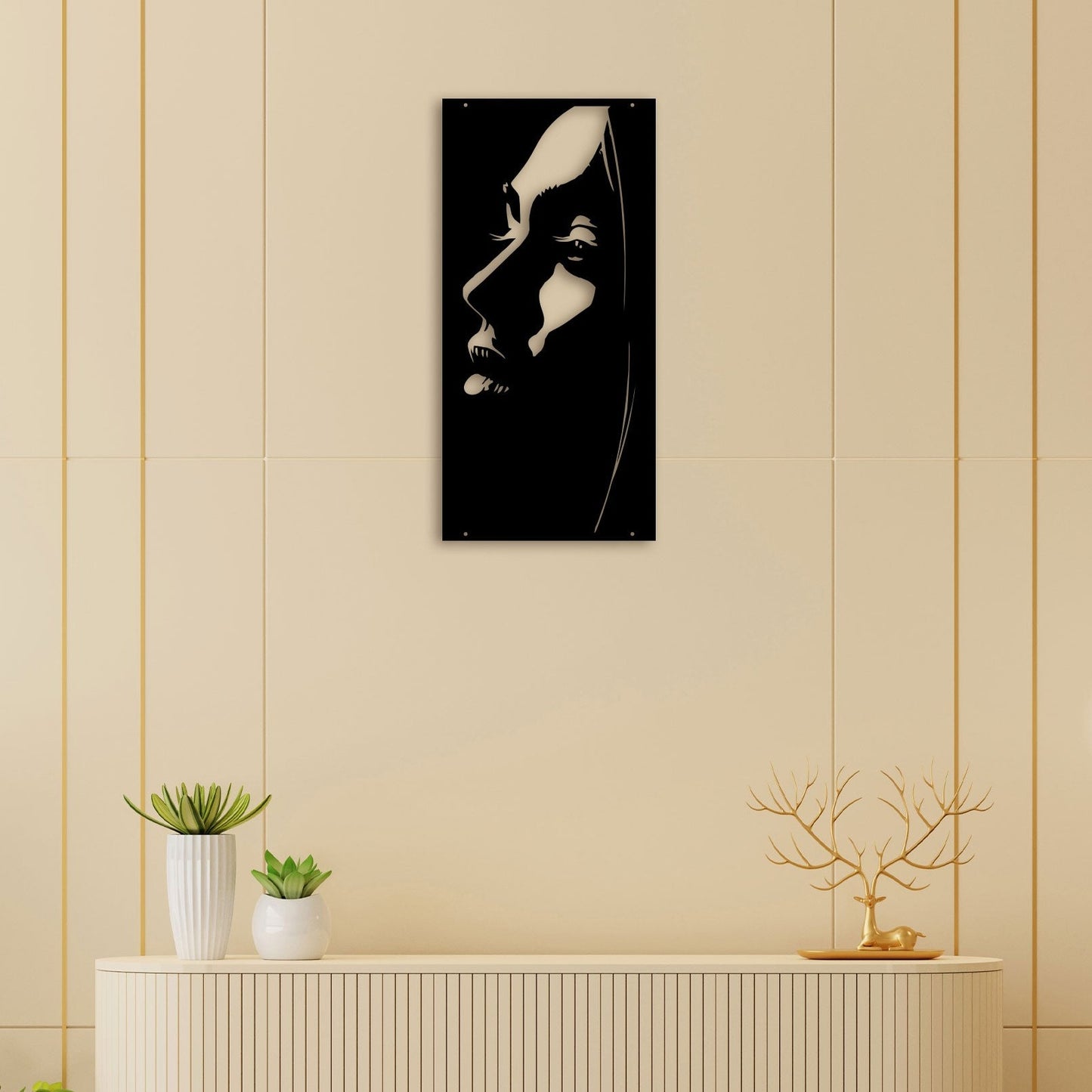 African Woman Metal Wall Art