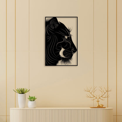 Silent Tiger Face Metal Wall Art