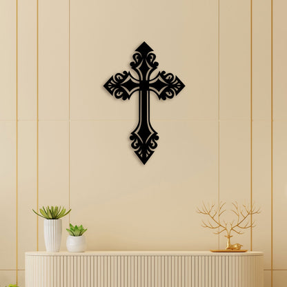 Designer Christian Cross Metal Wall Art