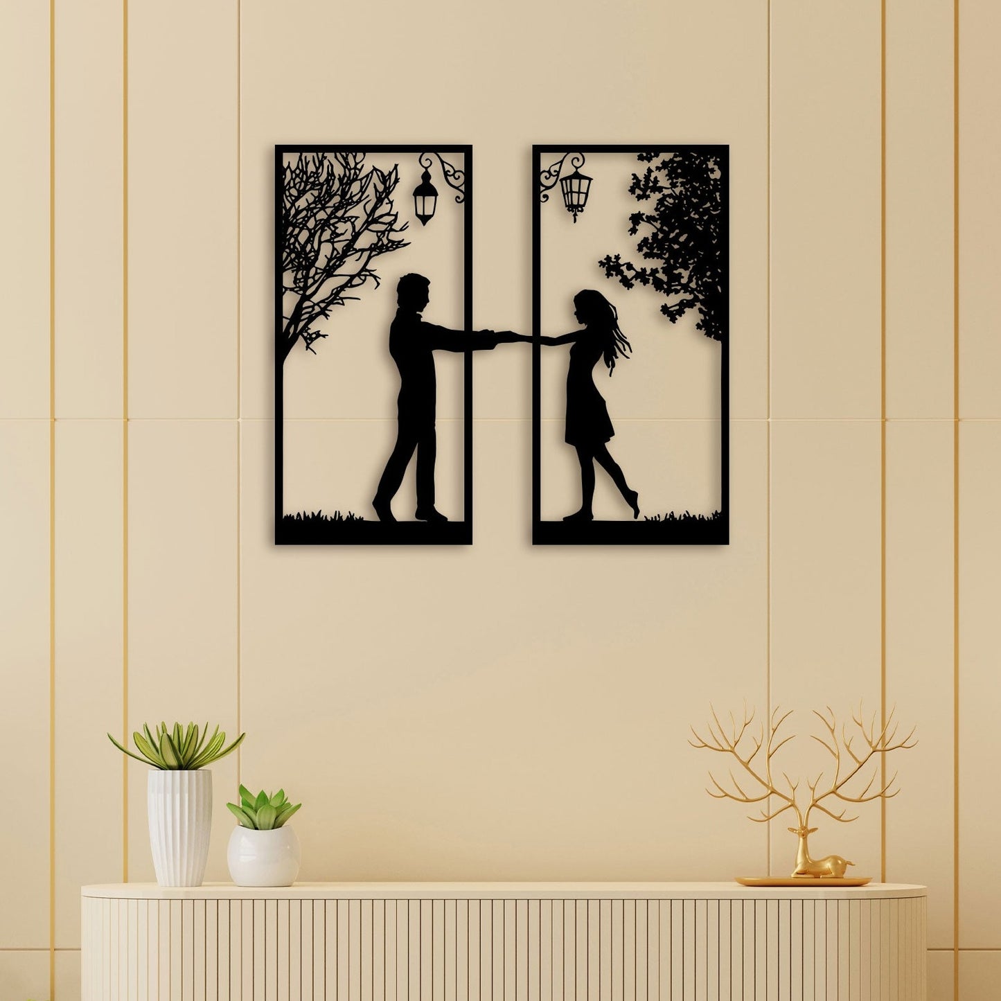 Loving Couple Metal Wall art