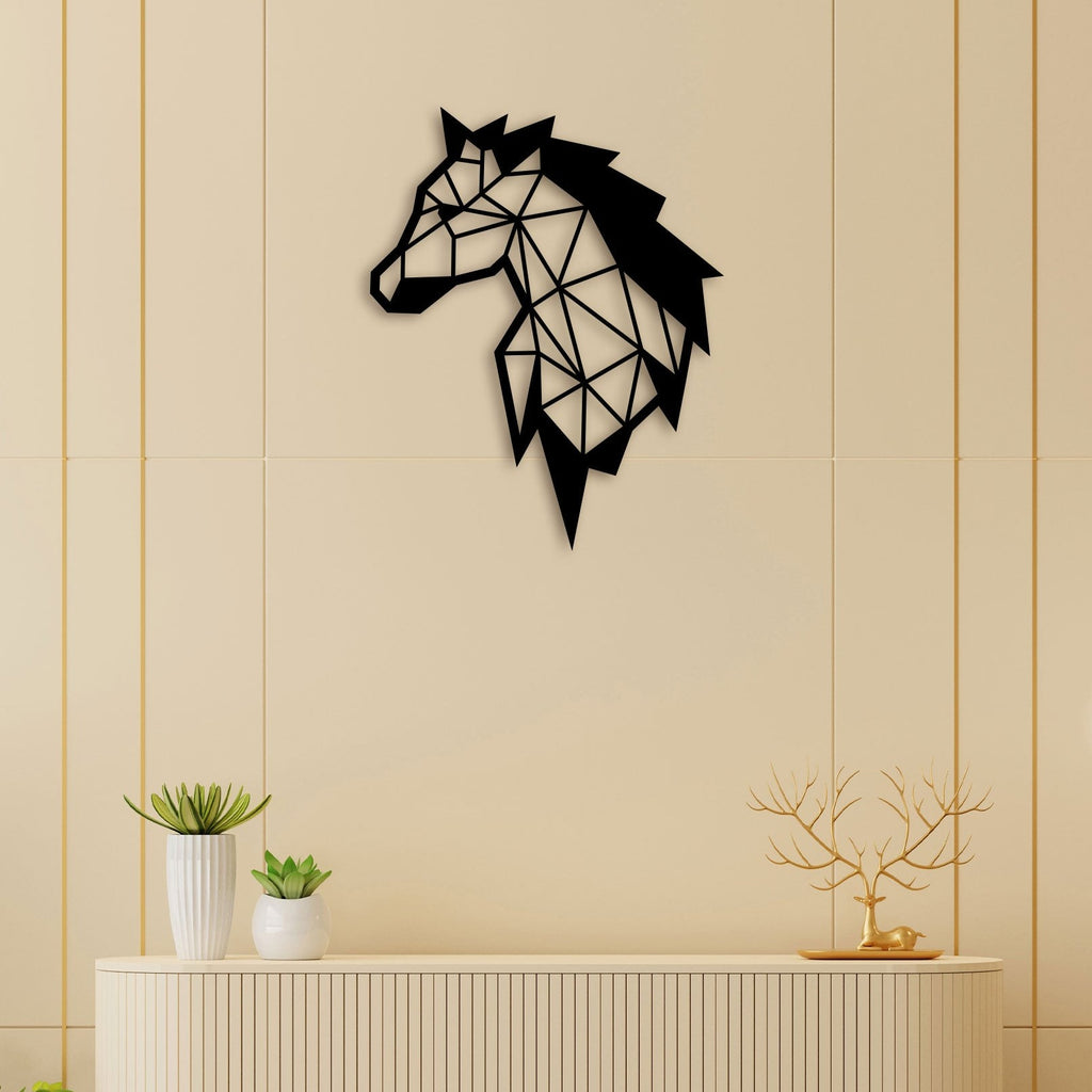 Elegant Horse Face Metal Wall Art