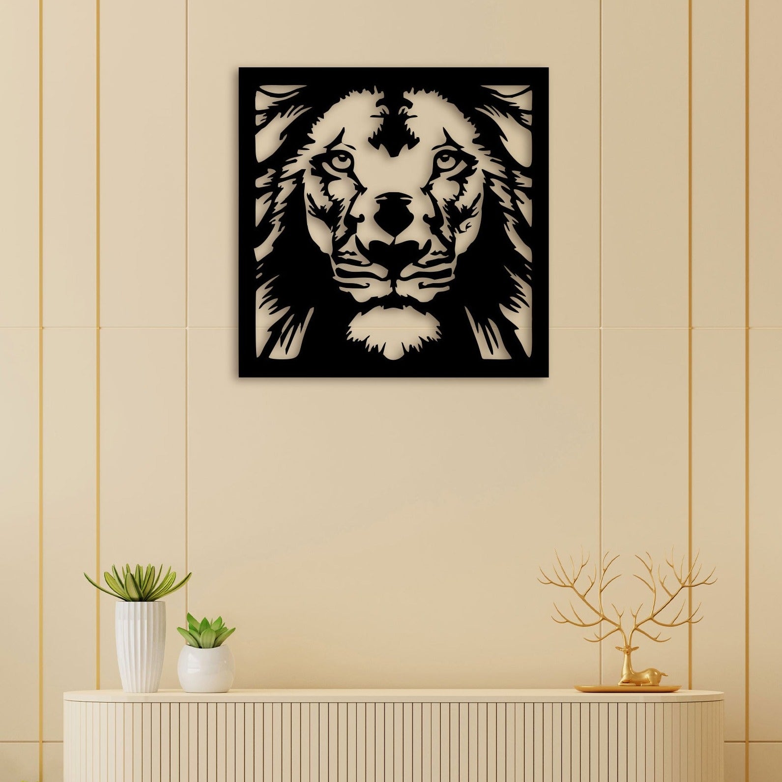 Peacefull Lion Metal Wall Art