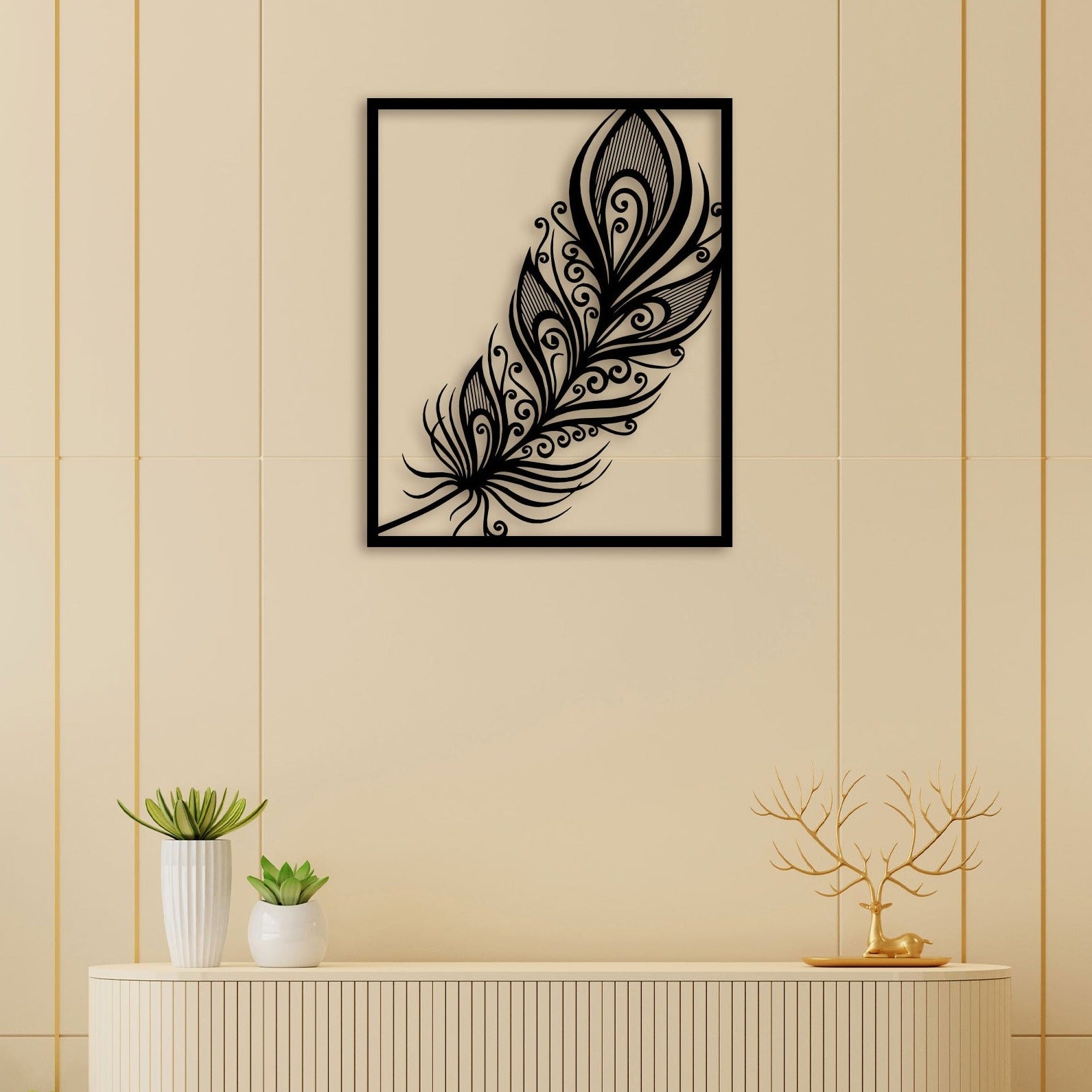 Krishana Feather Metal Wall Art