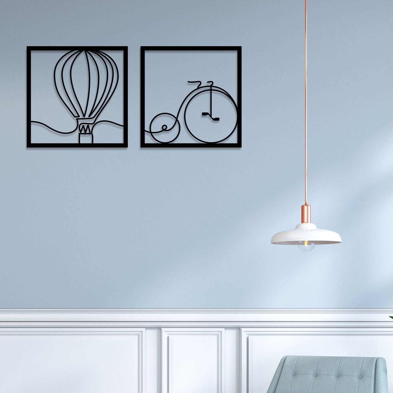 Balloon With Cycle Metal Wall Art