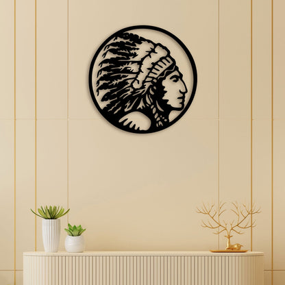 Tribesman Face Metal Wall Art