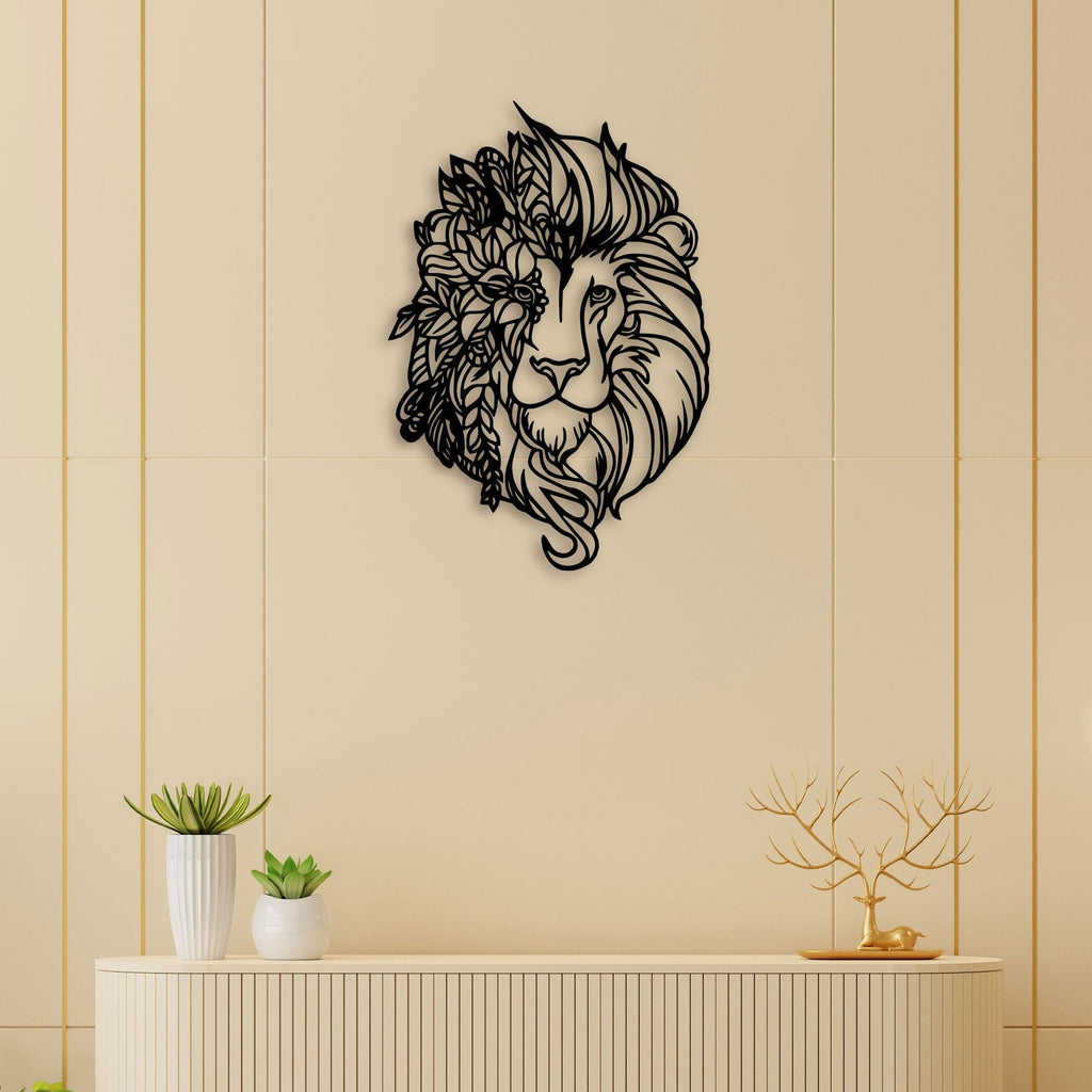 Beautiful Lion Face Metal Wall Art