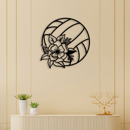 Flower On Ball Metal Wall Art