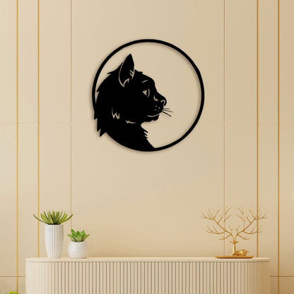 Cat Face Metal Wall Art