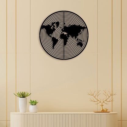 World Map Metal Wall Art