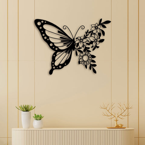 Buy Flower Butterfly Metal Wall Art Online in India at Best Price – The  Next Decor