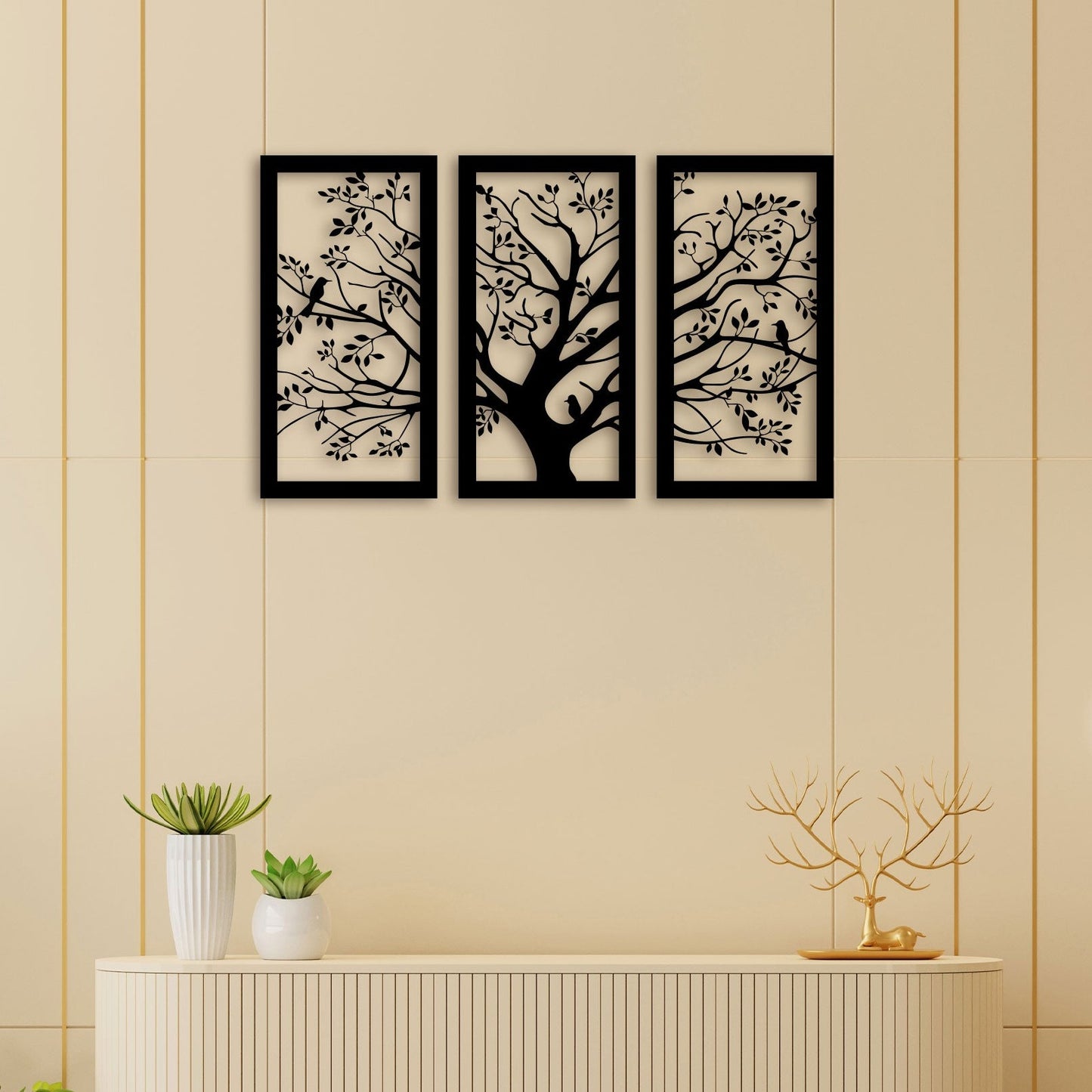 3 Piece Big Tree Metal Wall Art