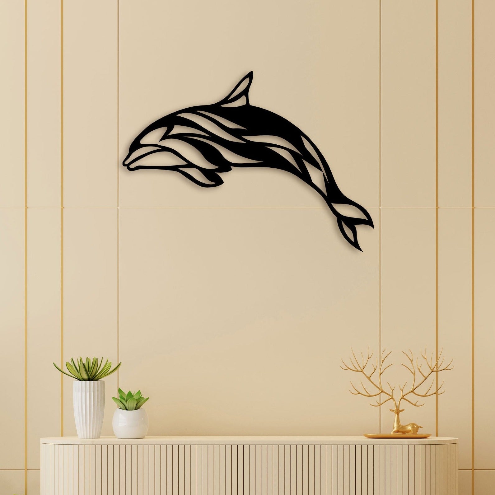 Whale Fish Metal Wall Art