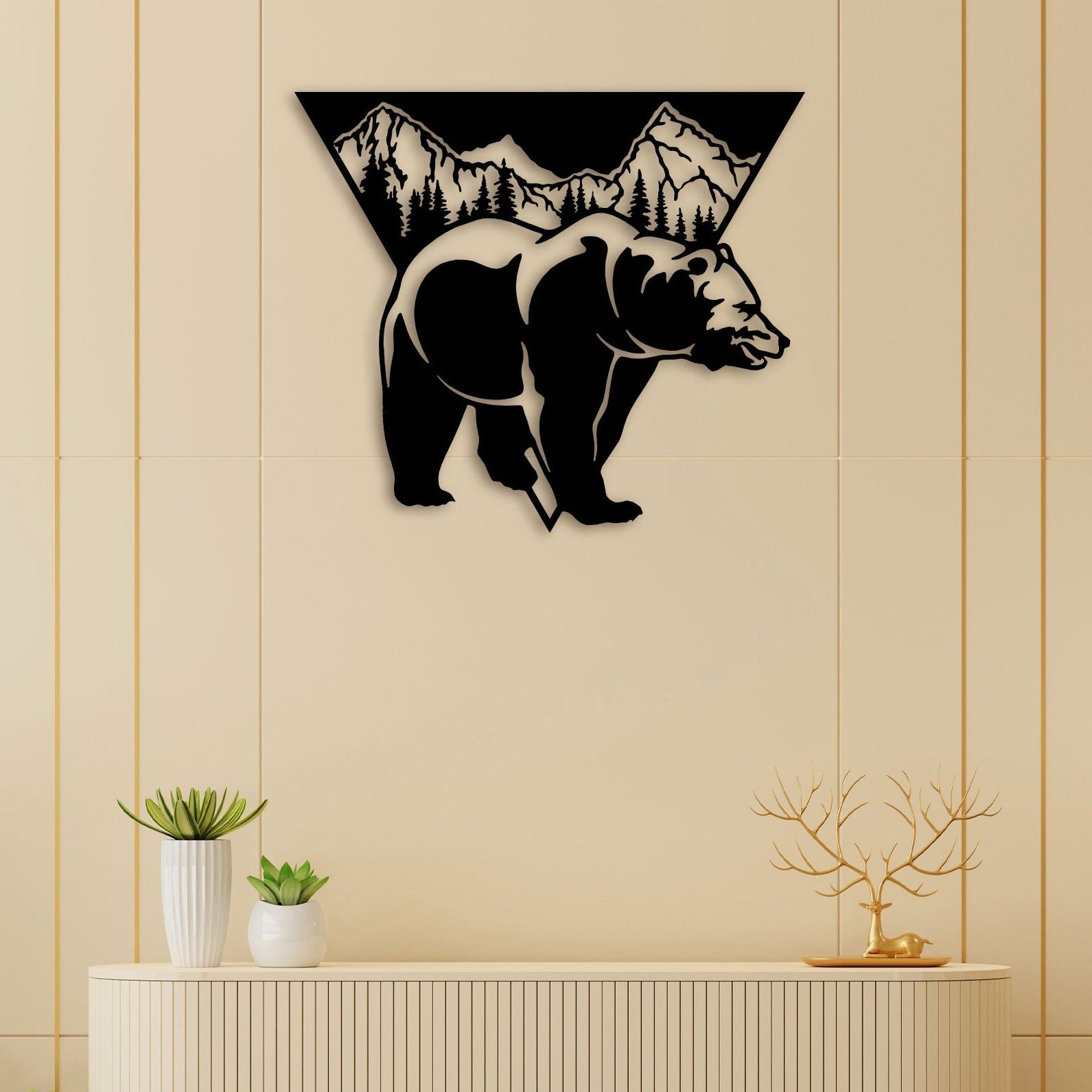 Mountain Bear Metal Wall Art 1