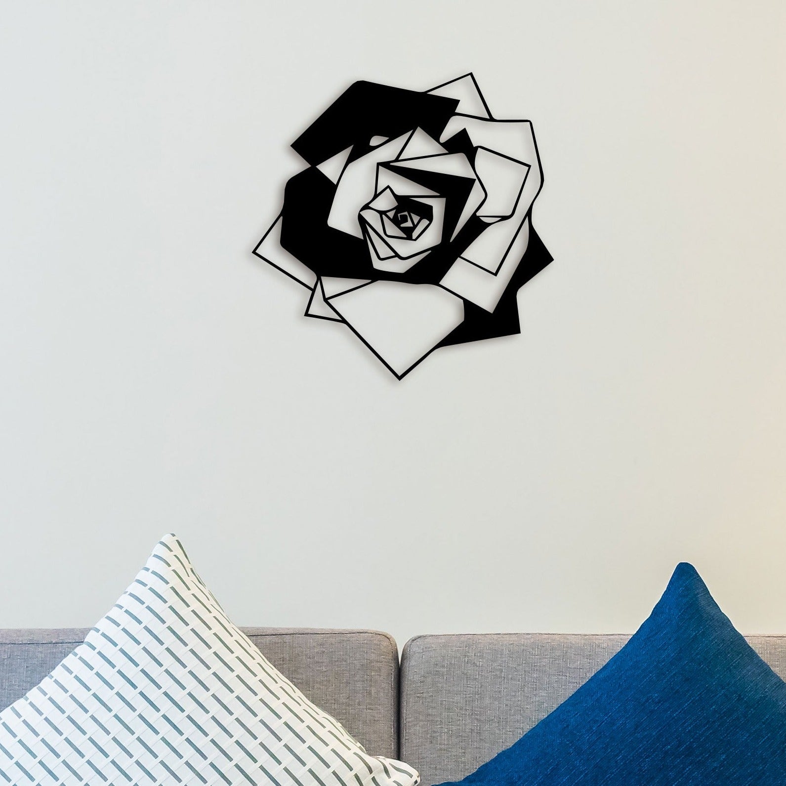 Minimalist Rose Flower Metal Wall Art 1