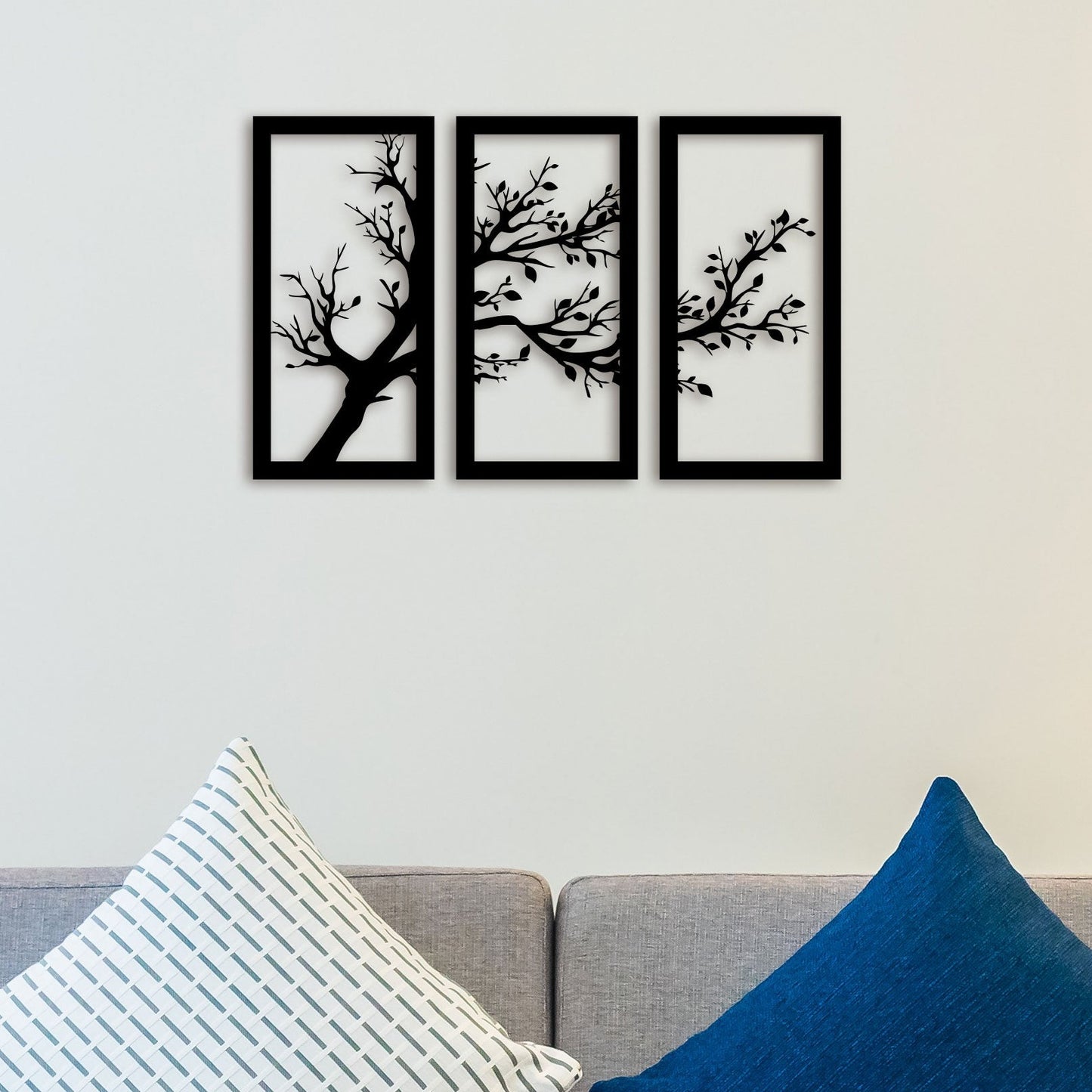 3 Piece Dired Tree Metal Wall Art 1