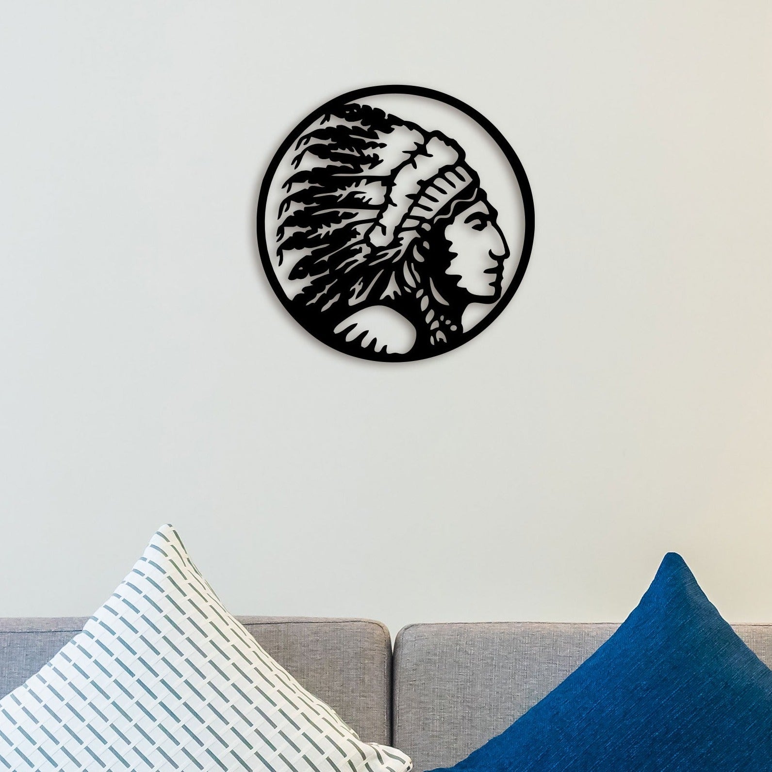 Tribesman Face Metal Wall Art 1