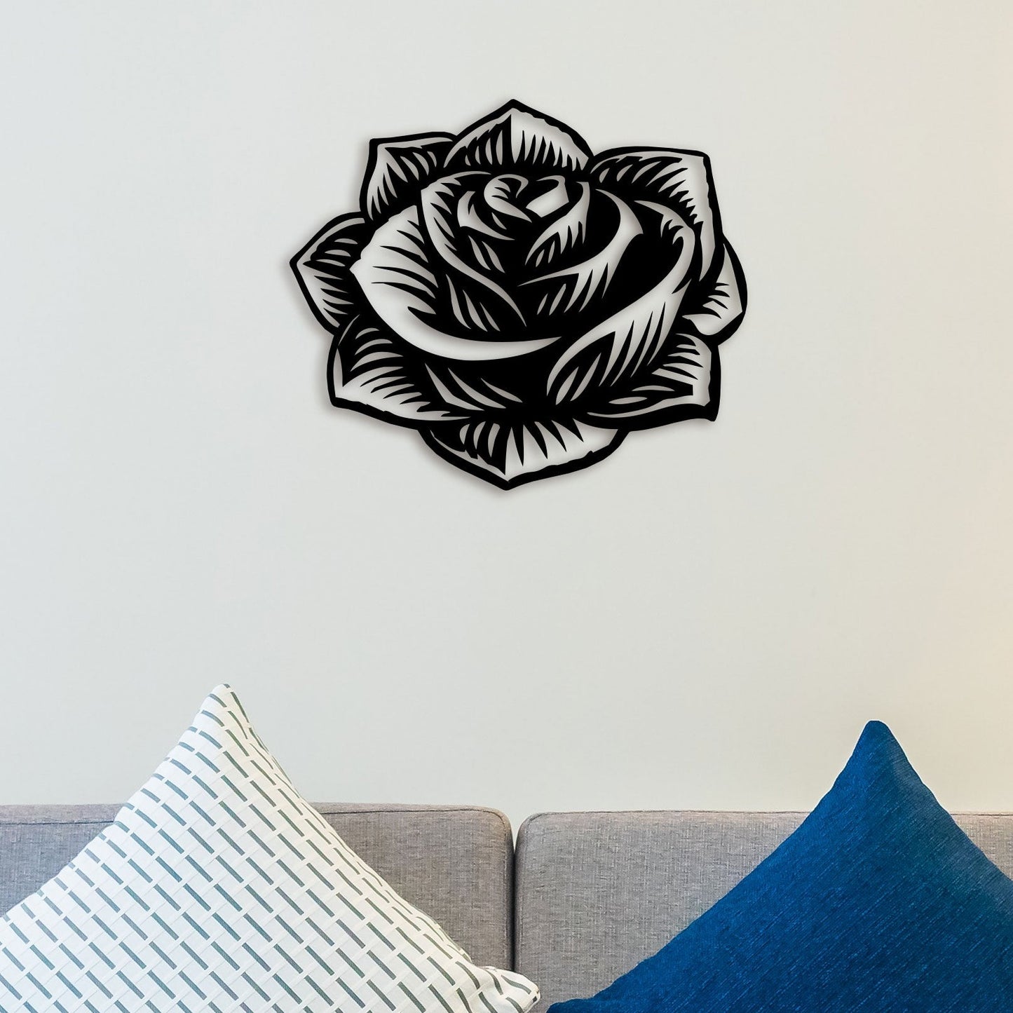 Eleagnt Rose Metal Wall Art 1