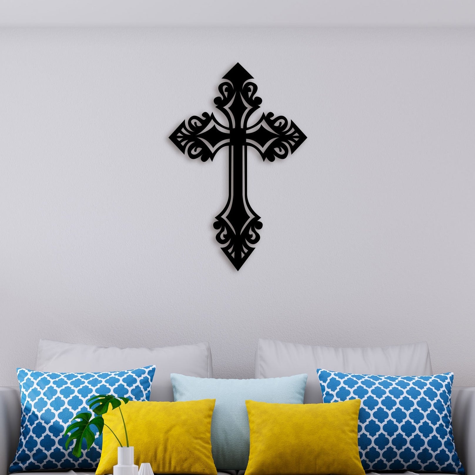 Designer Christian Cross Metal Wall Art 2