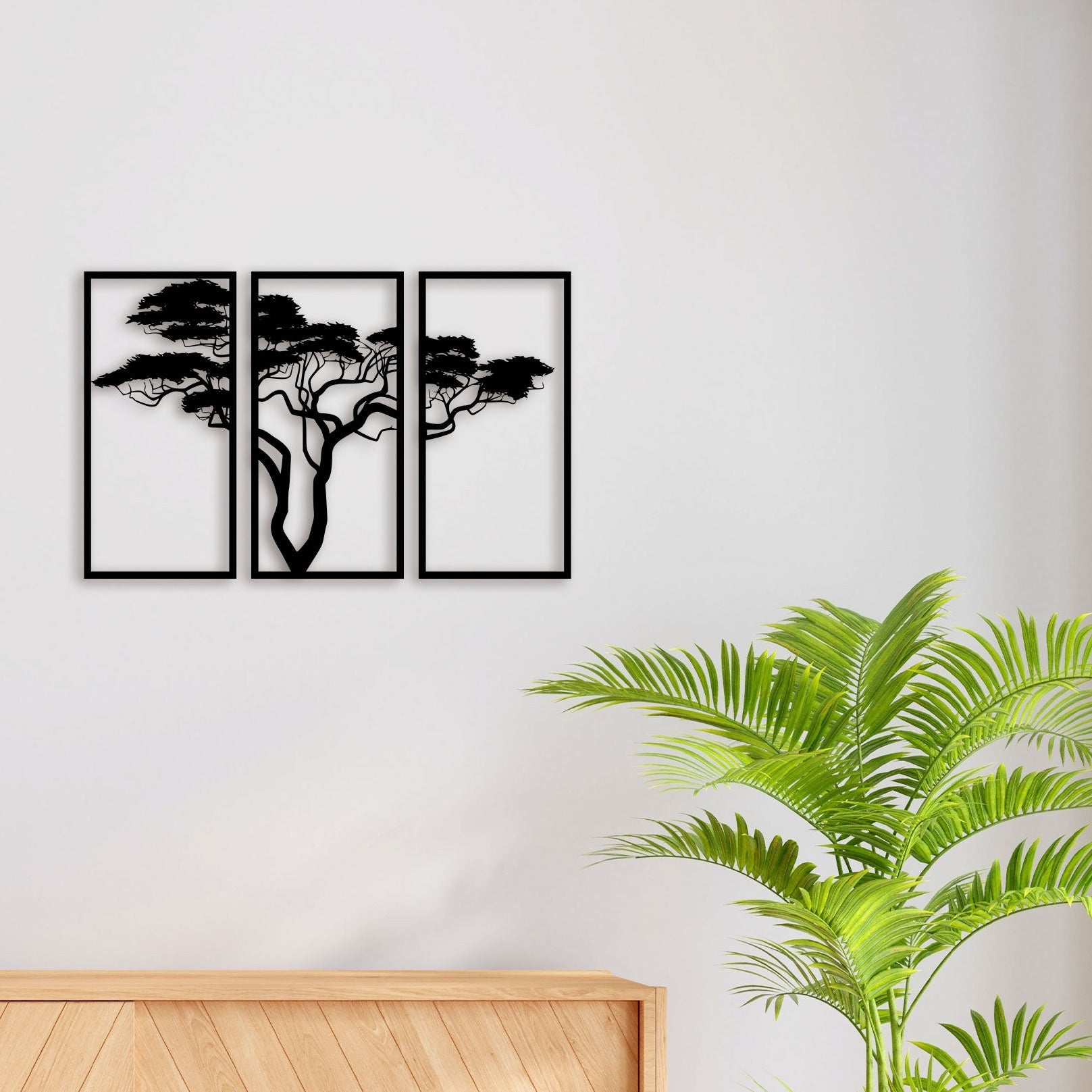 3 Piece Bonsai Tree Metal Wall Art 2