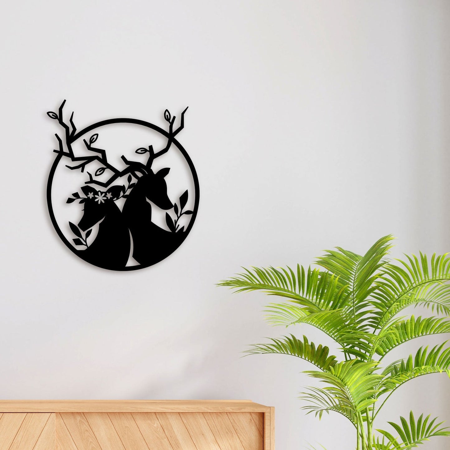 Deer Family Metal Wall Art 2