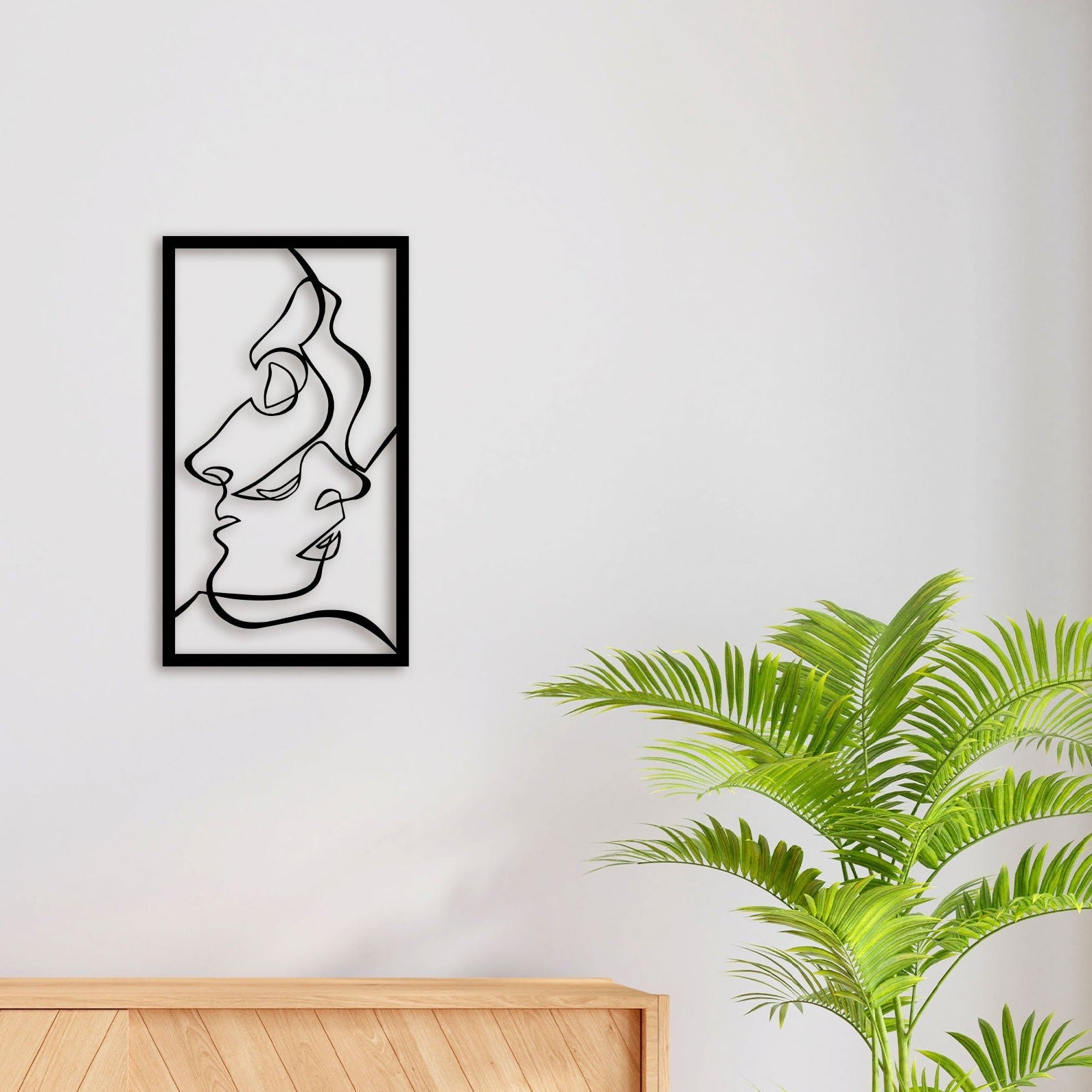 Minimalist Women Face Metal Wall Art 2