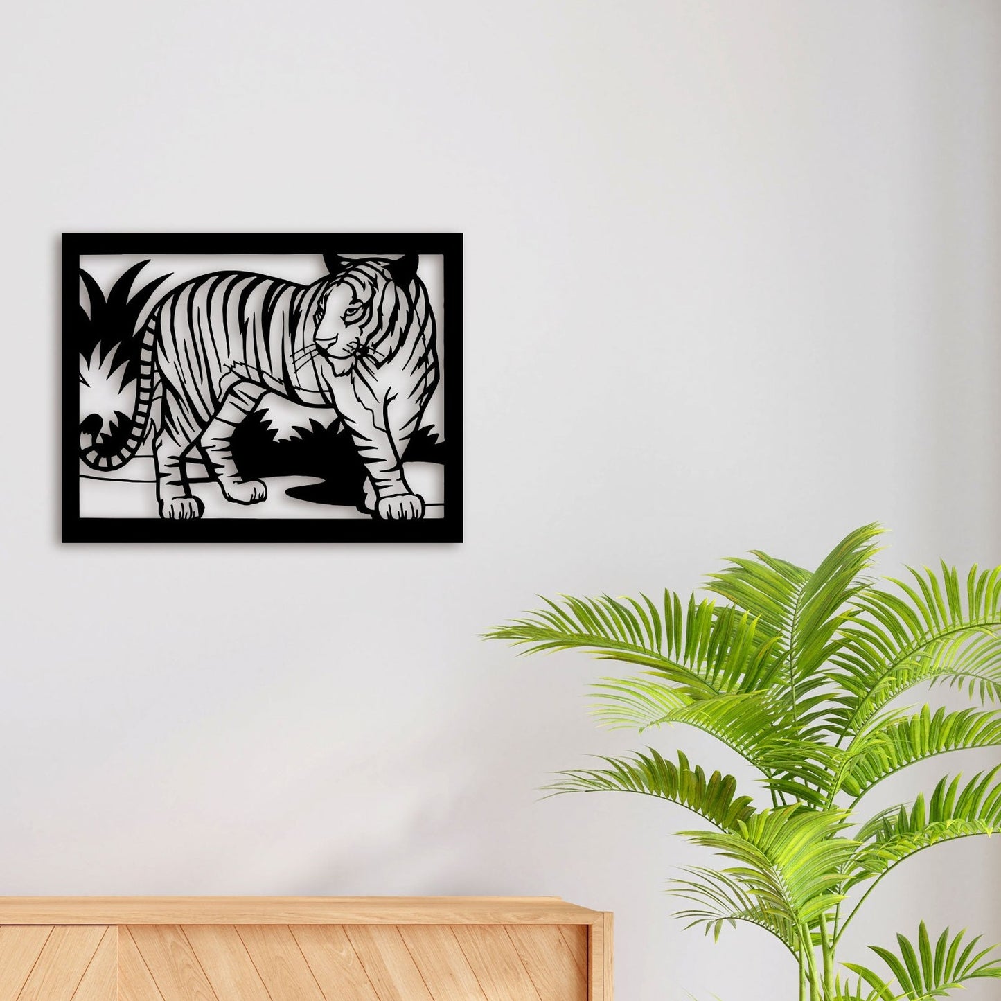 Tiger in Forest Metal Wall Art 2