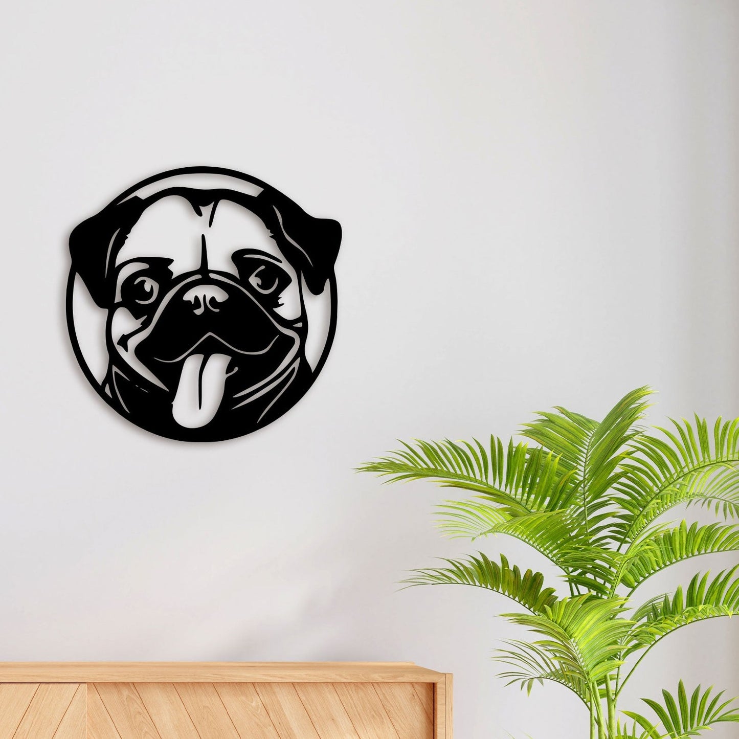 Pug Face Metal Wall Art 2