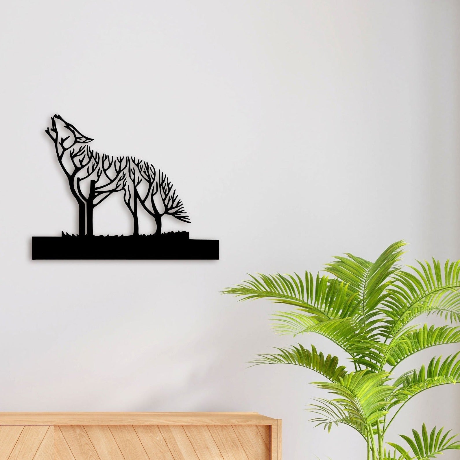 Wolf In Forest Metal Wall Art 2