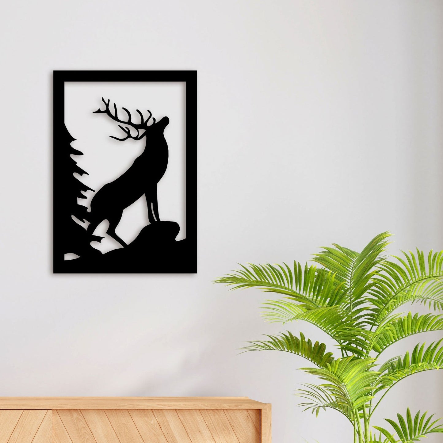 Reindeer On Metal Wall Art 2