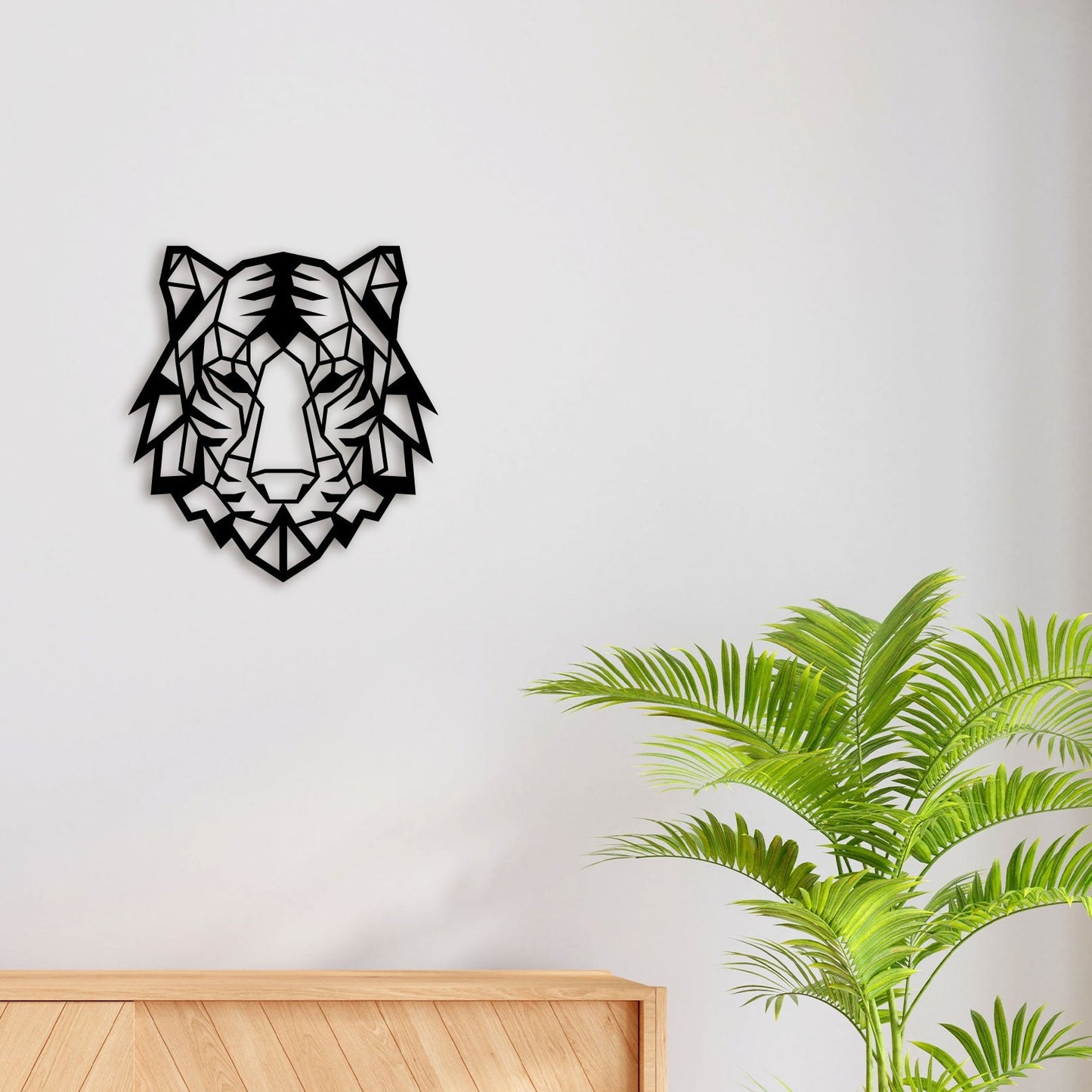 Elegant Tiger Face Metal Wall Art 2