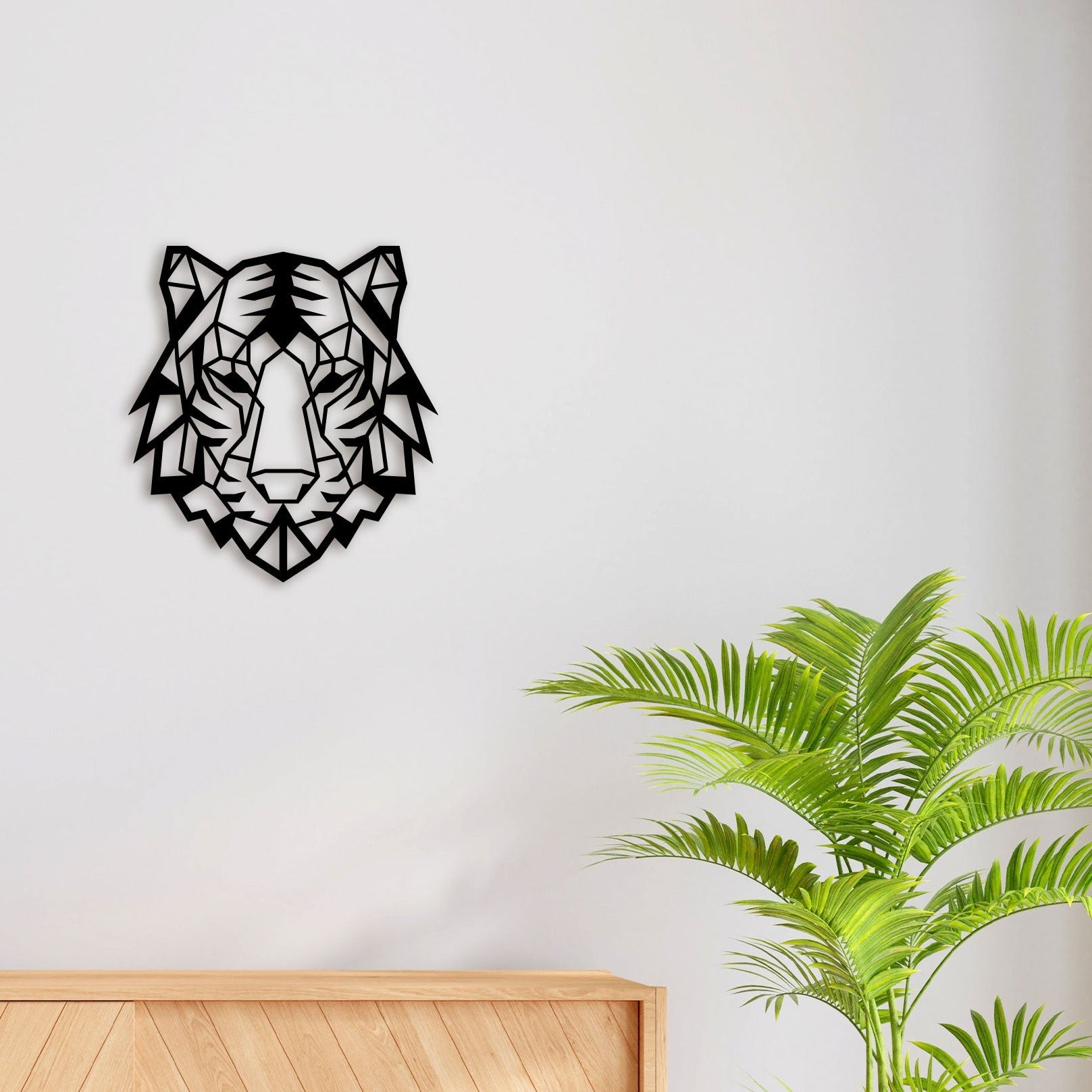 Elegant Tiger Face Metal Wall Art 2