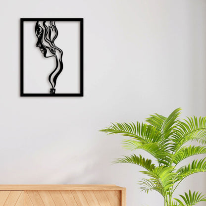 Stylish Woman Face Metal Wall Art 2