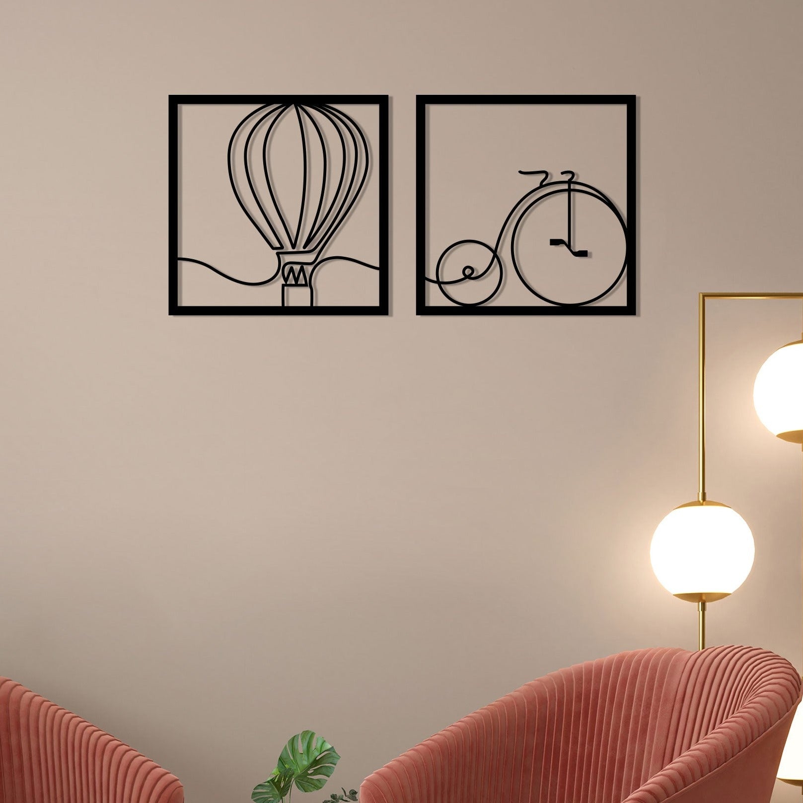 Balloon With Cycle Metal Wall Art 2