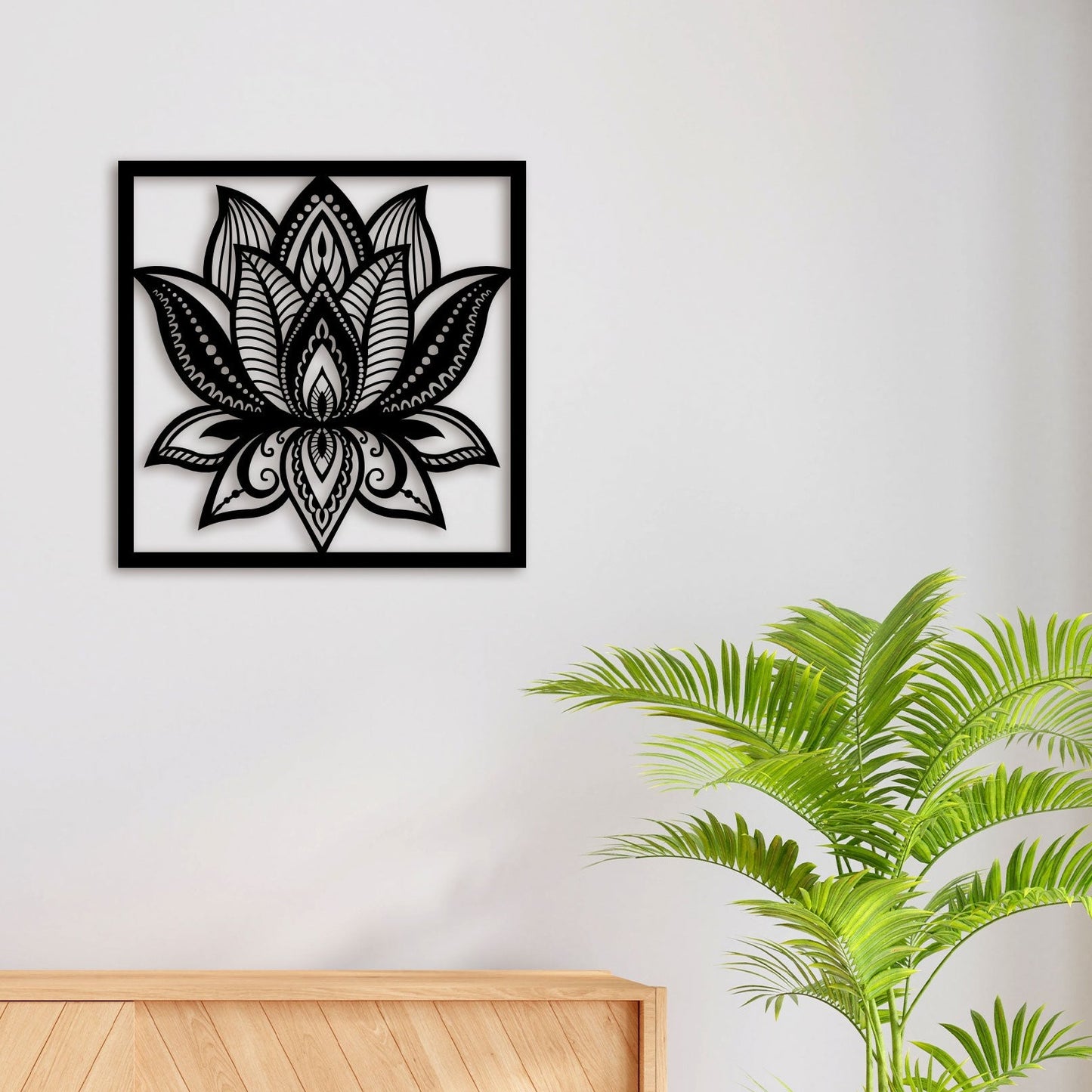 Attractive Lotus Metal Wall Art 2